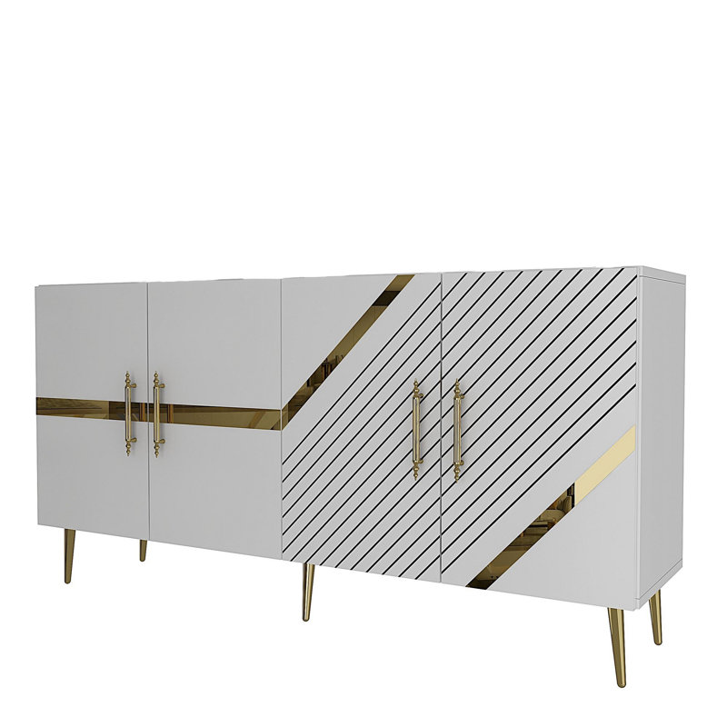 Olivia 150cm Console Table, Cream/Gold