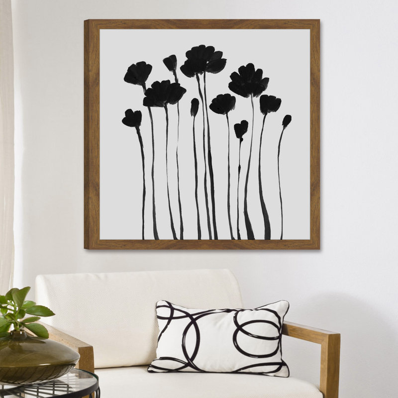 «Dark Bunch», reproduction de peinture à l'aquarelle sur papier encadrée, H 12 po x l 12 po x P 1,5 po, Cadre brun