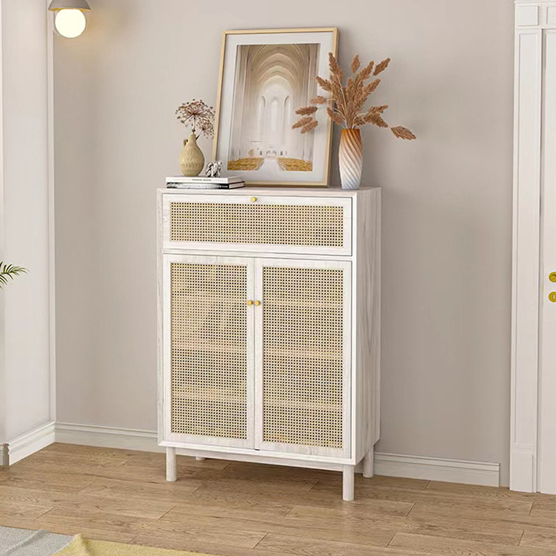 16 Pair Shoe Storage Cabinet, White