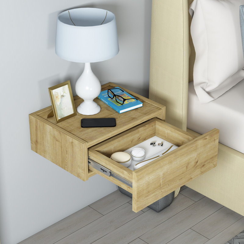 Locelso 40cm W 100% Chipboard Bedside Table, Natural