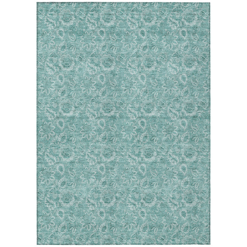 Washable Floral Indoor / Outdoor Rug, Rectangle 2'6" x 3'10"