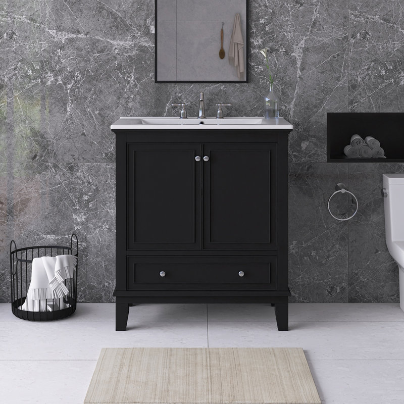 Meuble-lavabo simple 30 po avec comptoir en céramique
