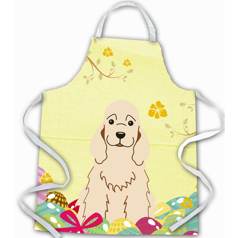 Tablier œufs de pâques, Jaune / beige, Épagneul cocker chamois