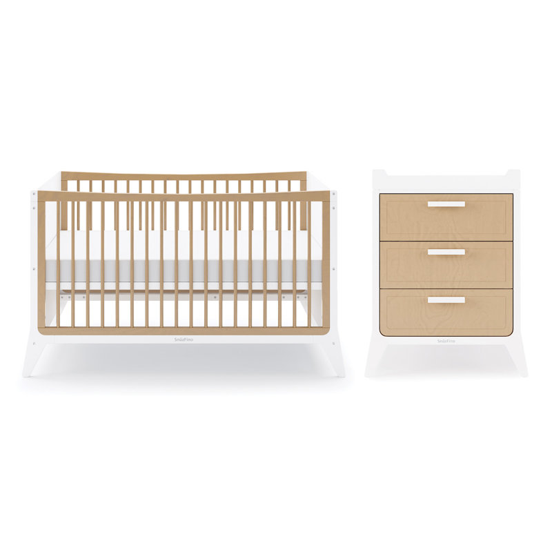 Snuzfino 2 Piece Nursery Furniture Set, White/Natural