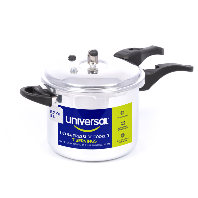 Universal (4.75 Quart / 4.5 Litre) Anti-Rust Ultra Pressure Cooker, Aluminum Pressure Cooker for 5 Servings, Even Heat Distribution, Diameter 9.4 inches, Height 8 inches