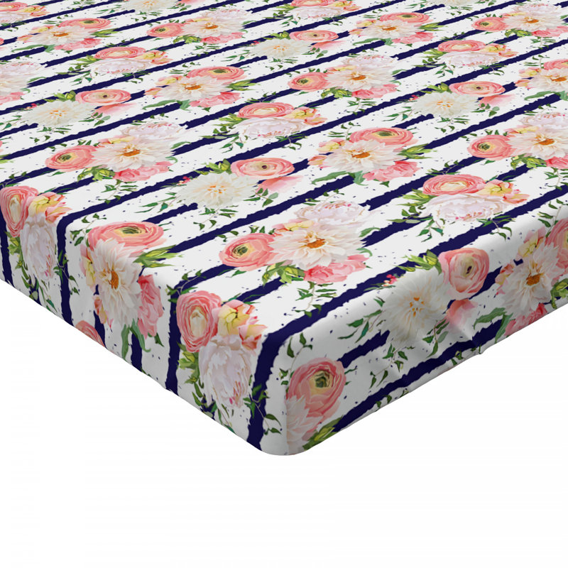 Microfiber Floral Fitted Sheet, Twin Fitted Sheet