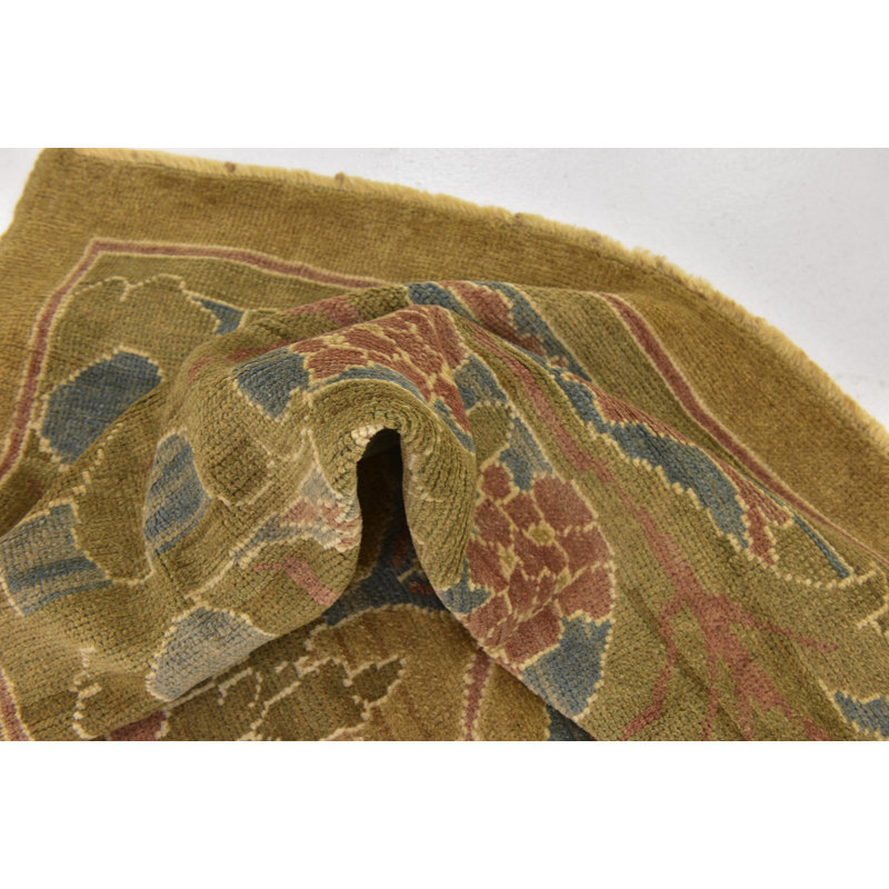 Tapis de la surface en laine bleu/brun 10 pi 5 po x 15 pi 7 po one-of-kind à la main noué la Mehdi