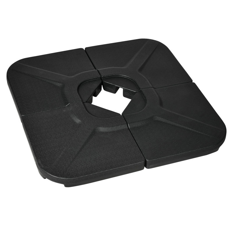 175Lb Cantilever Patio Umbrella Base Weights - 4. Black. Keep Upright In Difficult Situations With Water/Sand. Portable And Stackable 4 From Tipping