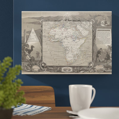 Vintage Map of Africa - Wrapped Canvas