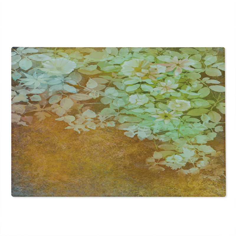 Planche à découper vintage Ambesonne grande taille flou fond vert moutarde