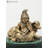 3 Inch Small Brass Cow Krishna on Jade Base
