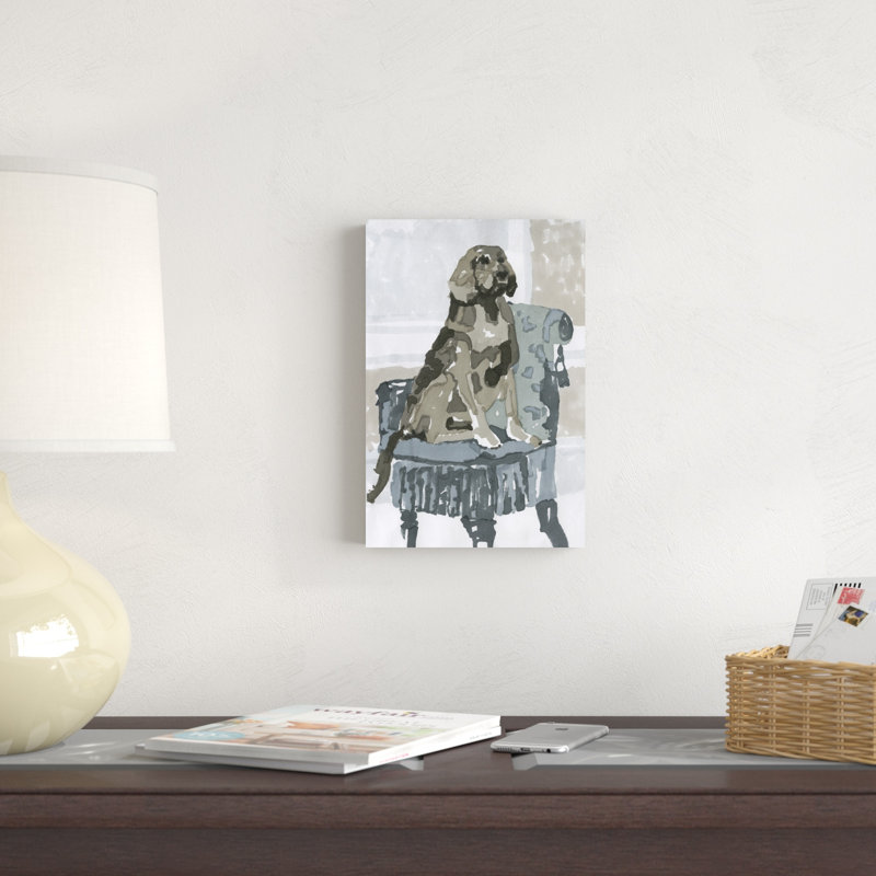 " Dog Study V " Mixed Media Painting, 12" H x 8" W x 1.25" D