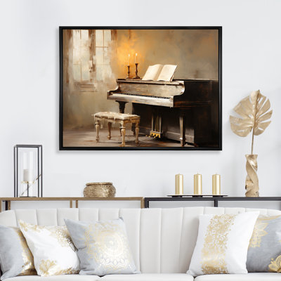 Rustic Brown Piano Melody II - Piano, art mural