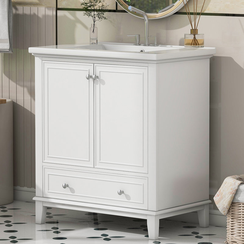 Meuble-lavabo simple 30 po, Blanc