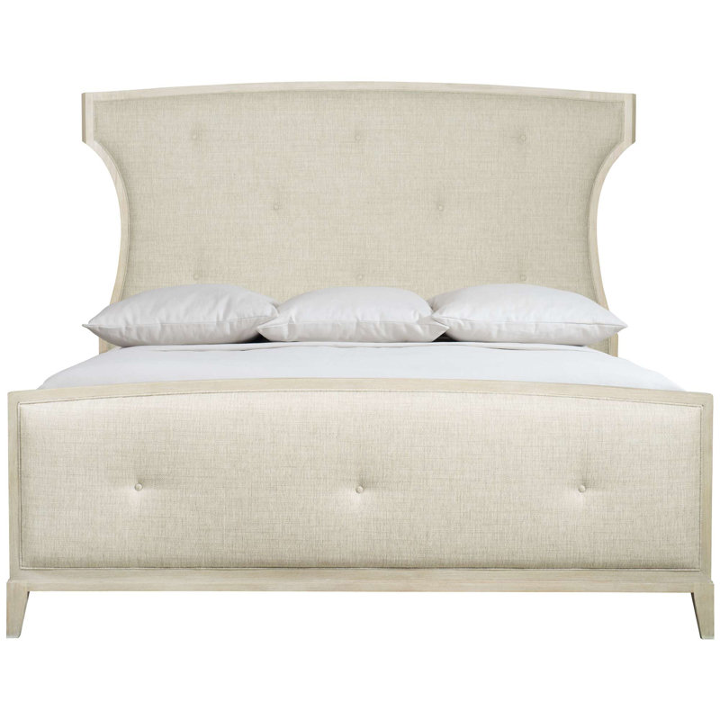 Cersued Linen Tufted Upholstered Queen Wood Panel Bed
