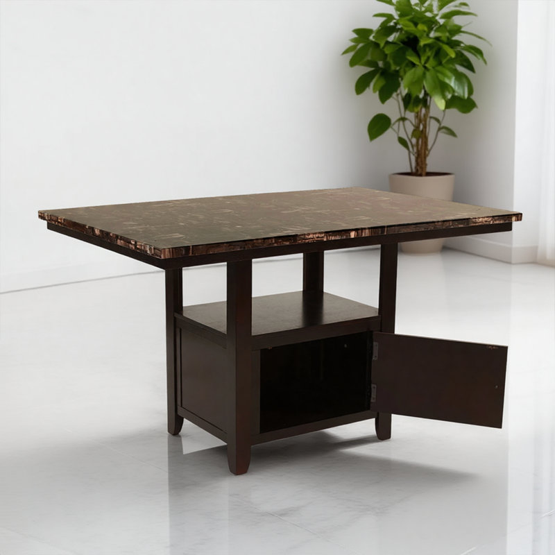 Table de salle à manger moderne en marbre de 60 pouces avec armoire de rangement
