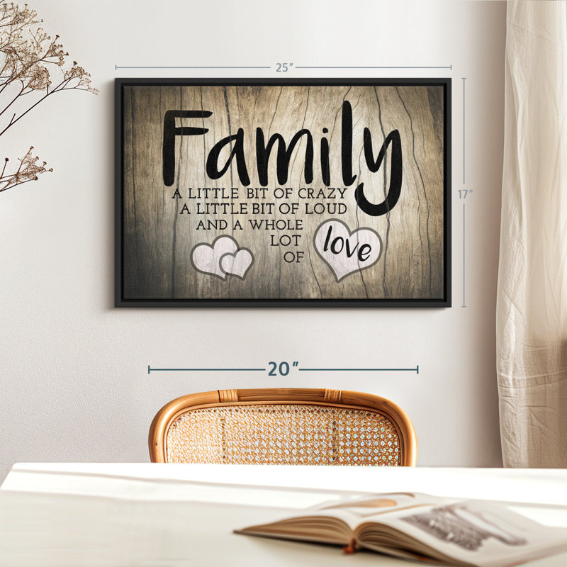 " Family Love Typography ", 25" H x 17" W
