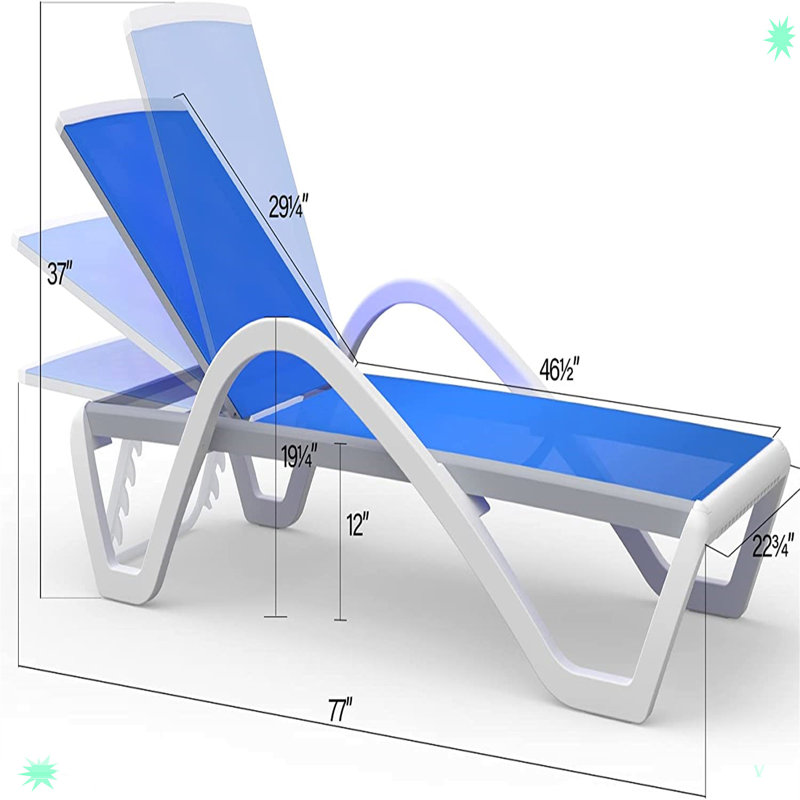 Cerine Aluminum Outdoor Lounge Chair, Blue