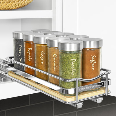 Rangement à épices coulissant pour armoires de cuisine intérieures Lynk Professionnel Élite ™ - tiroir coulissant - étagère à épices
