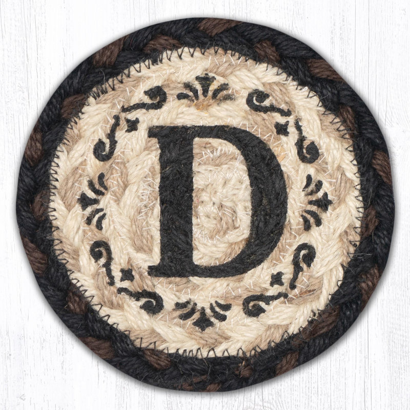  Monogramme en jute tressé style rustique rustique, H 5 po au pochoir personnalisé