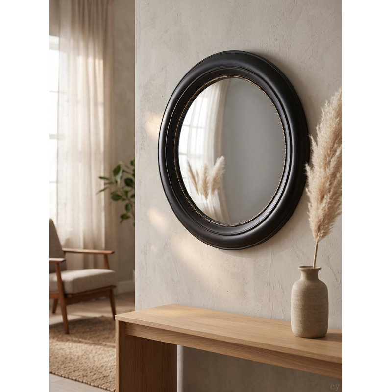 Miroir rond 20,5 x 1,4 x 20,5 po, miroir décoratif pour meuble d'entrée de salon ou de salle de bain