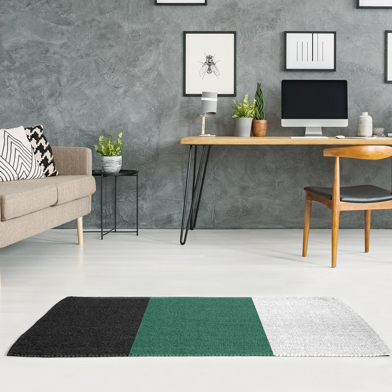 Tapis de football à rayures en poly/vert new york fly, Rectangle 5 pi x 7 pi