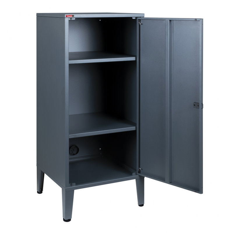 Armoire de rangement à 2 tablettes, Gris anthracite