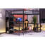 Grand lit mezzanine en métal avec garde-robe et lumière DEL, grand lit mezzanine avec bureau en forme de L et port USB