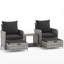 Ensemble de conversation pour terrasse en osier / rotin pour 2 personnes avec repose-pieds Billmont-717592077