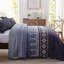 Ensemble de courtepointe 3 pièces pour très grand lit - Couvre-lit léger en microfibre et 2 taies décoratives, motif bohème aztèque bleu, surdimensionné 98 x 106 pouces, couvre-lit toutes saisons-122570583-122570582