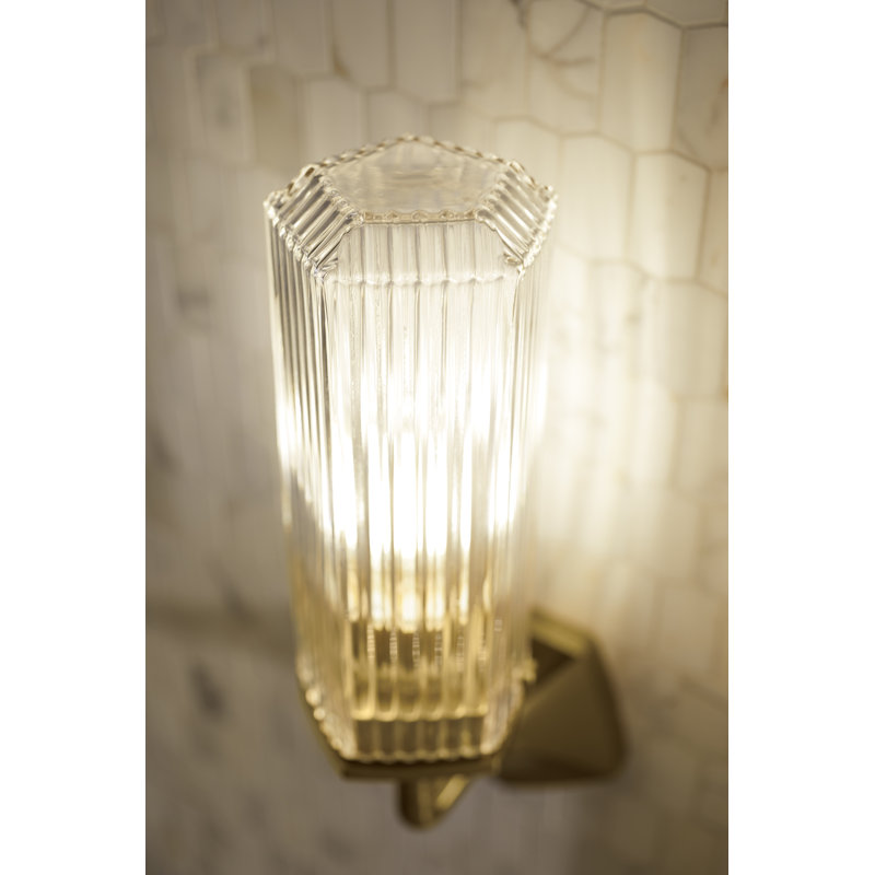 Occasion 1 - Light Plug-in Armed Sconce, Brushed Moderne Brass