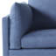 Chaise avec accoudoirs douillette en tissu bleu marine élégant Living Deep