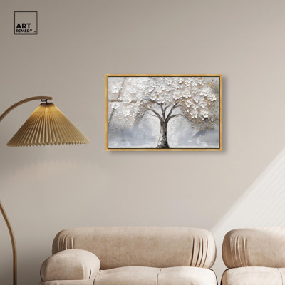 Art mural en verre acrylique brillant encadré Branchborne Elegance par Art Remedy, cadre doré, 30 x 20