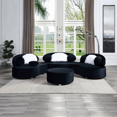 Dejon Velvet Curved Sectional Reversible