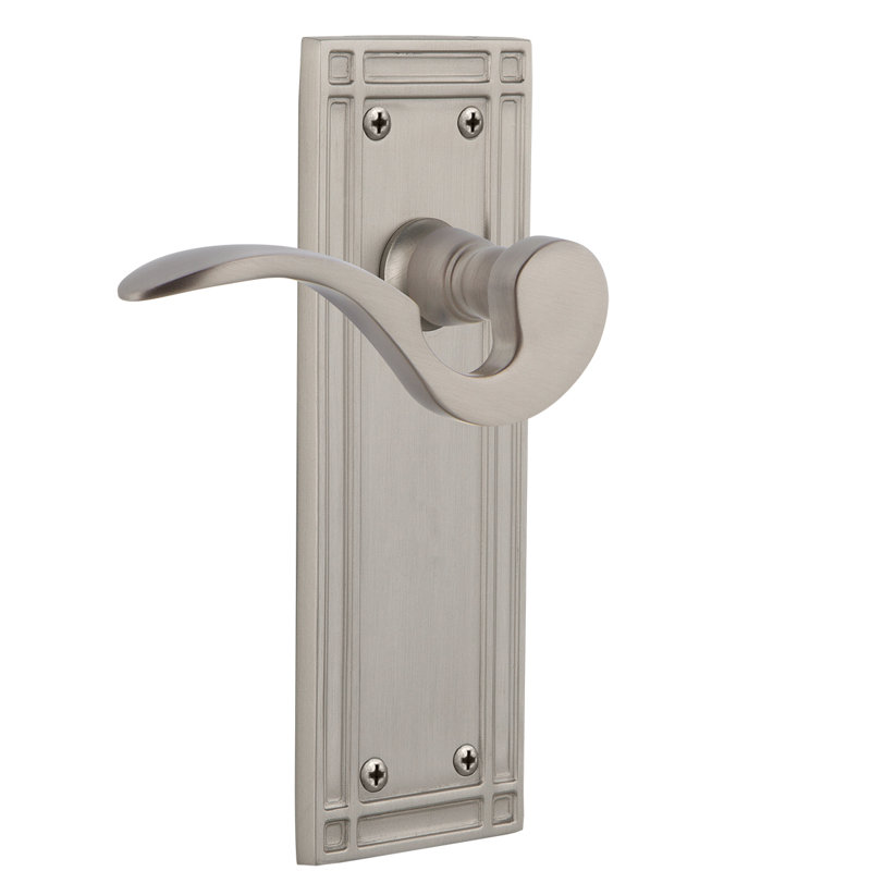 Mission Plate Double Dummy with Manor Lever, Satin Nickel
