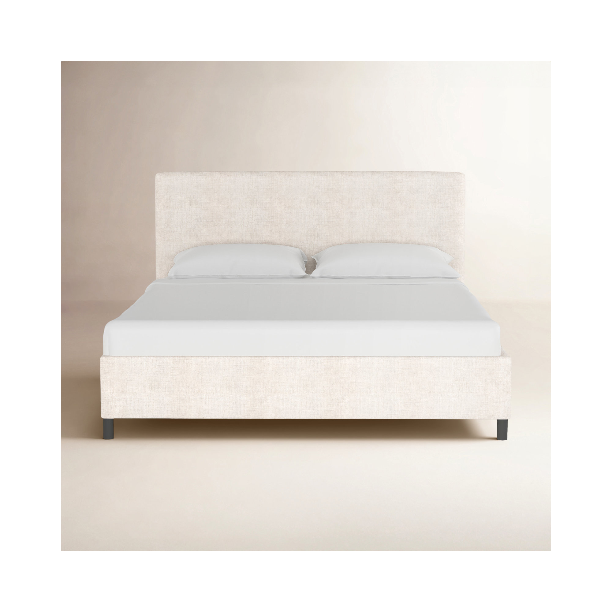 Pyburn Upholstered Bed, Zuma Charcoal Textured Linen, Queen
