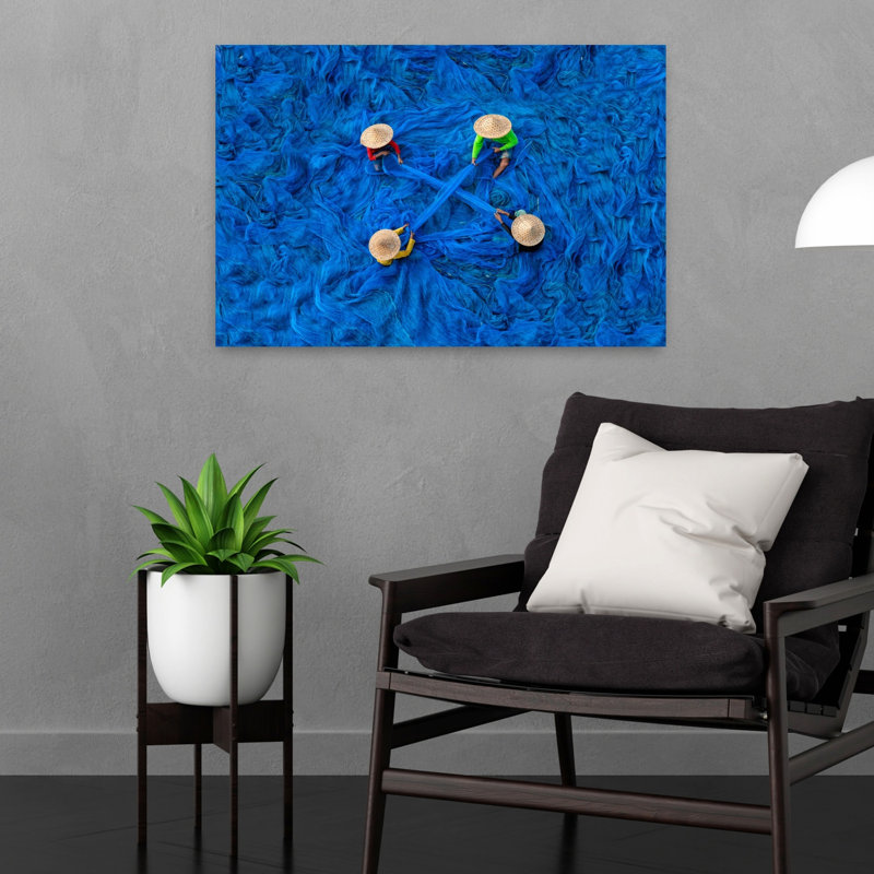 Art mural vibrant bleu profond, H 16 po x l 24 po