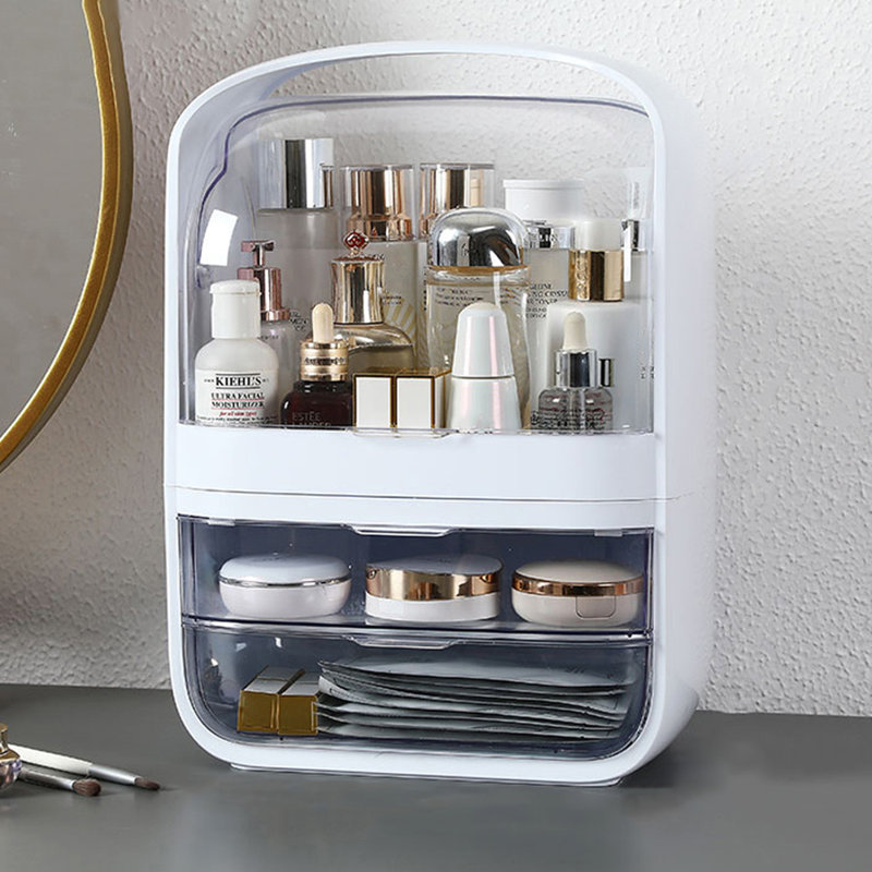 Baelynn Plastic Makeup Organiser, Crystal White