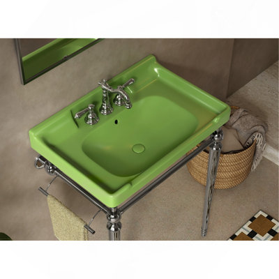 Lavabo en cÃ©ramique de 28 po pour salle de bain avec 3 trous prÃ©-percÃ©s, SANS meuble ni robinet, blanc
