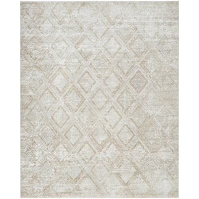 Leuchte 7'10" x 9'10" Ivory Beige Modern Indoor Rug