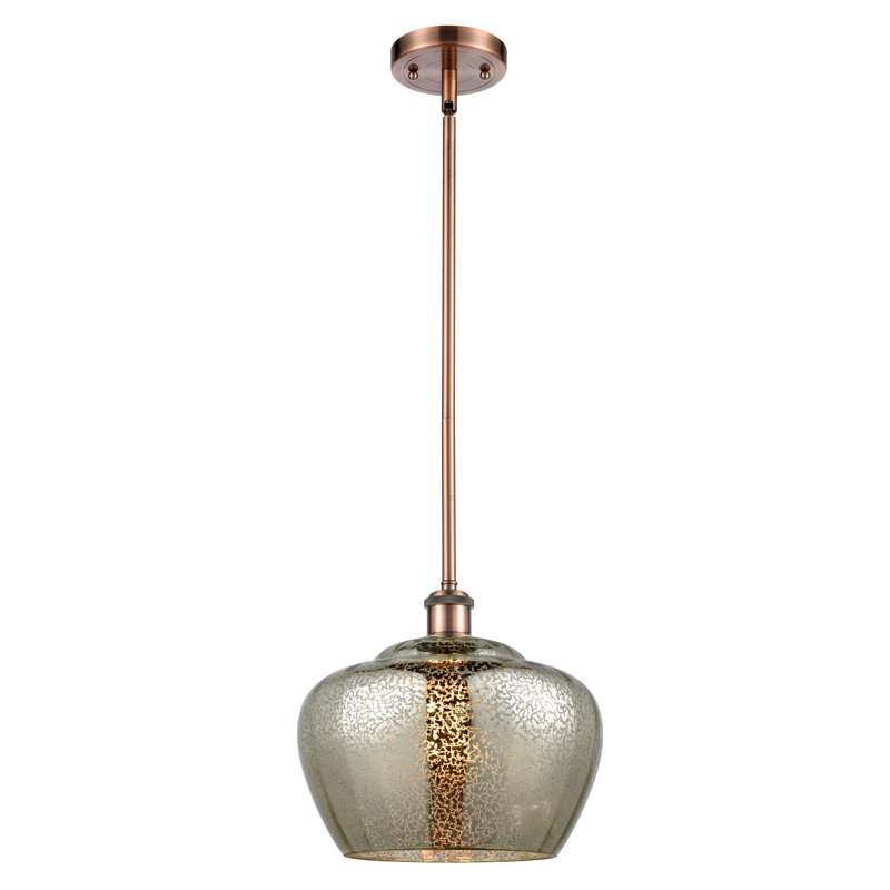 Ballston Fenton 11" - 1 Light 11" Mini Pendant, Mercury, No Bulb Included, Antique Copper