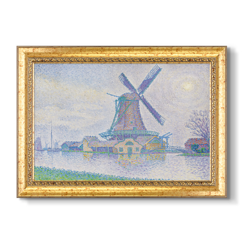 Moulin d'Edam (Moulin d'Edam), 1896 - Paul Signac - Toile encadrée sur mesure, 20x28 INNER SIZE, Framed Canvas