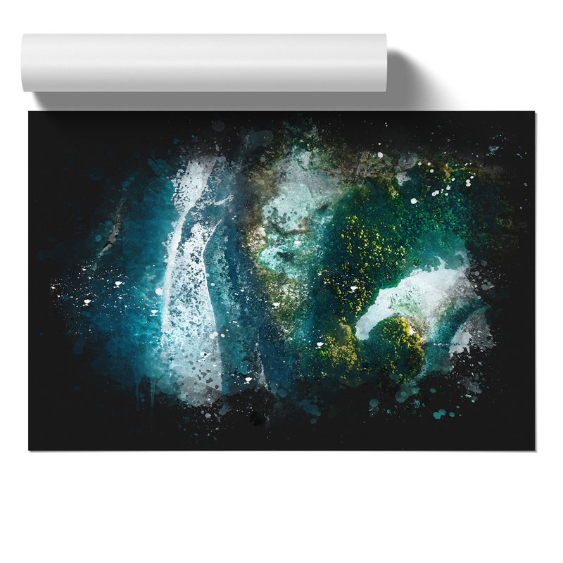 Kaafu Atoll in the Maldives Paint Splash - Frameless Print, 21cm H x 30cm W x 0.1cm D