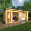 20ft x 10ft Studio Pent Log Cabin With Patio Area UPVC Windows & Doors (44mm)-105863326