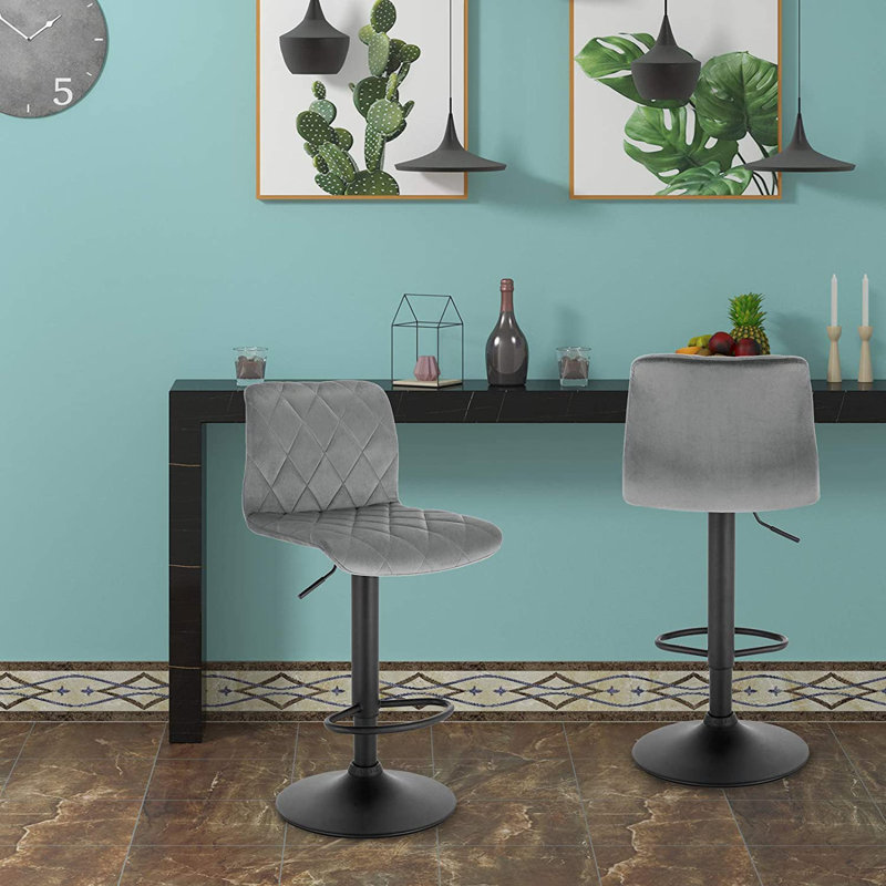 Kankakee Swivel Adjustable Height Stool, Light Grey
