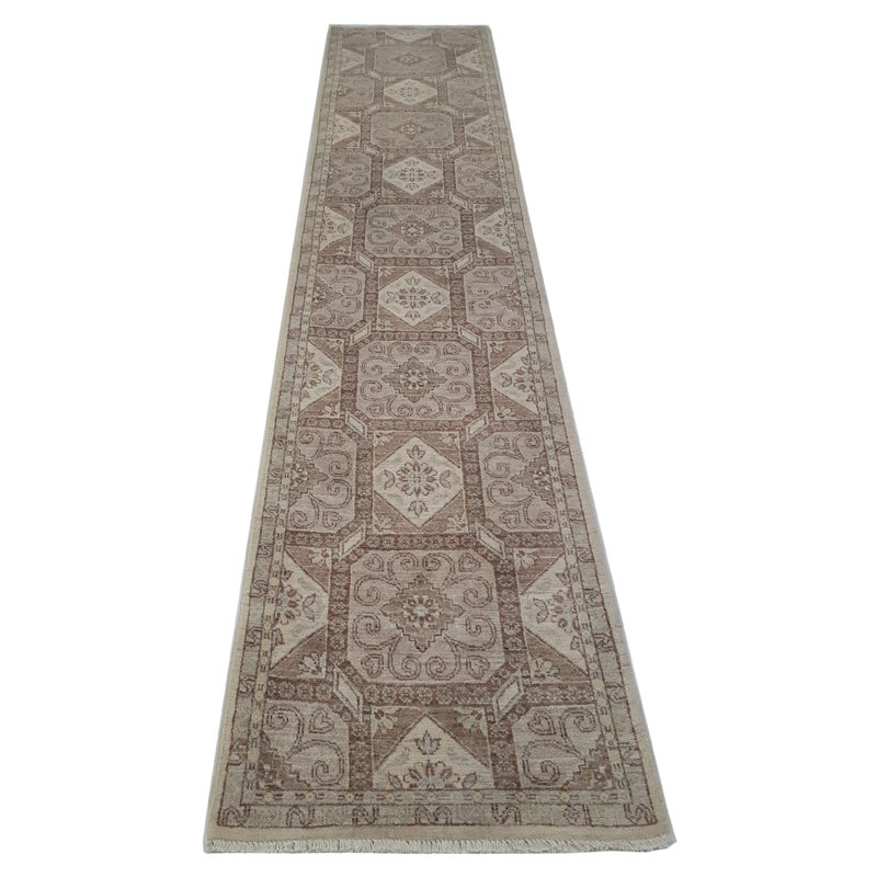 Daugherty Hand Knotted 3x12 Ivory Runner
