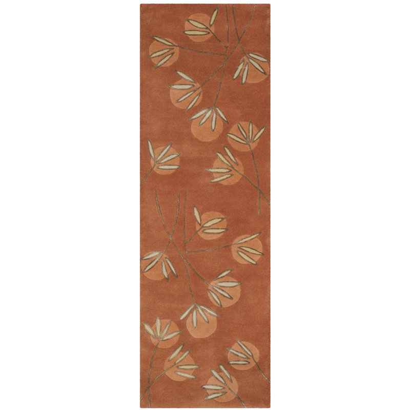 Tapis floral en laine touffeté à la main Soho, Tapis de couloir 2 pi 6 po x 12 pi