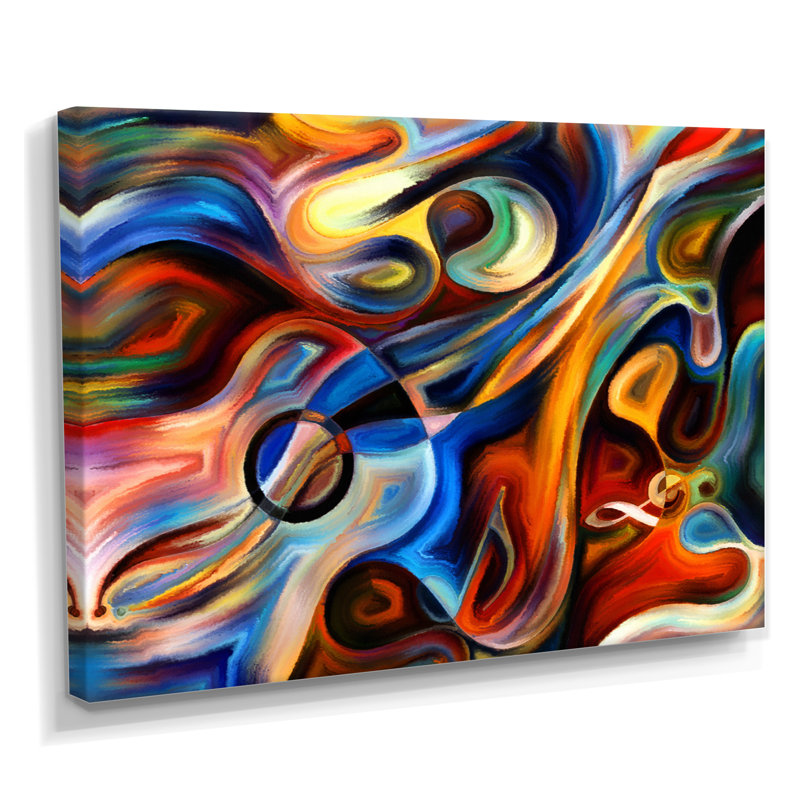 Music Canvas Wall Art, Abstract Rhythm Painting Print - Abstract Music and Rhythm, 30" H x 40" W, Wrapped Canvas, No Frame