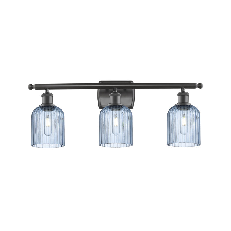 Brion Addeline 3 Light 25" Bath Vanity  Shade, Oil Rubbed Bronze, Princess Blue