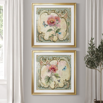 " Classical Flower III " 2 - Pieces
